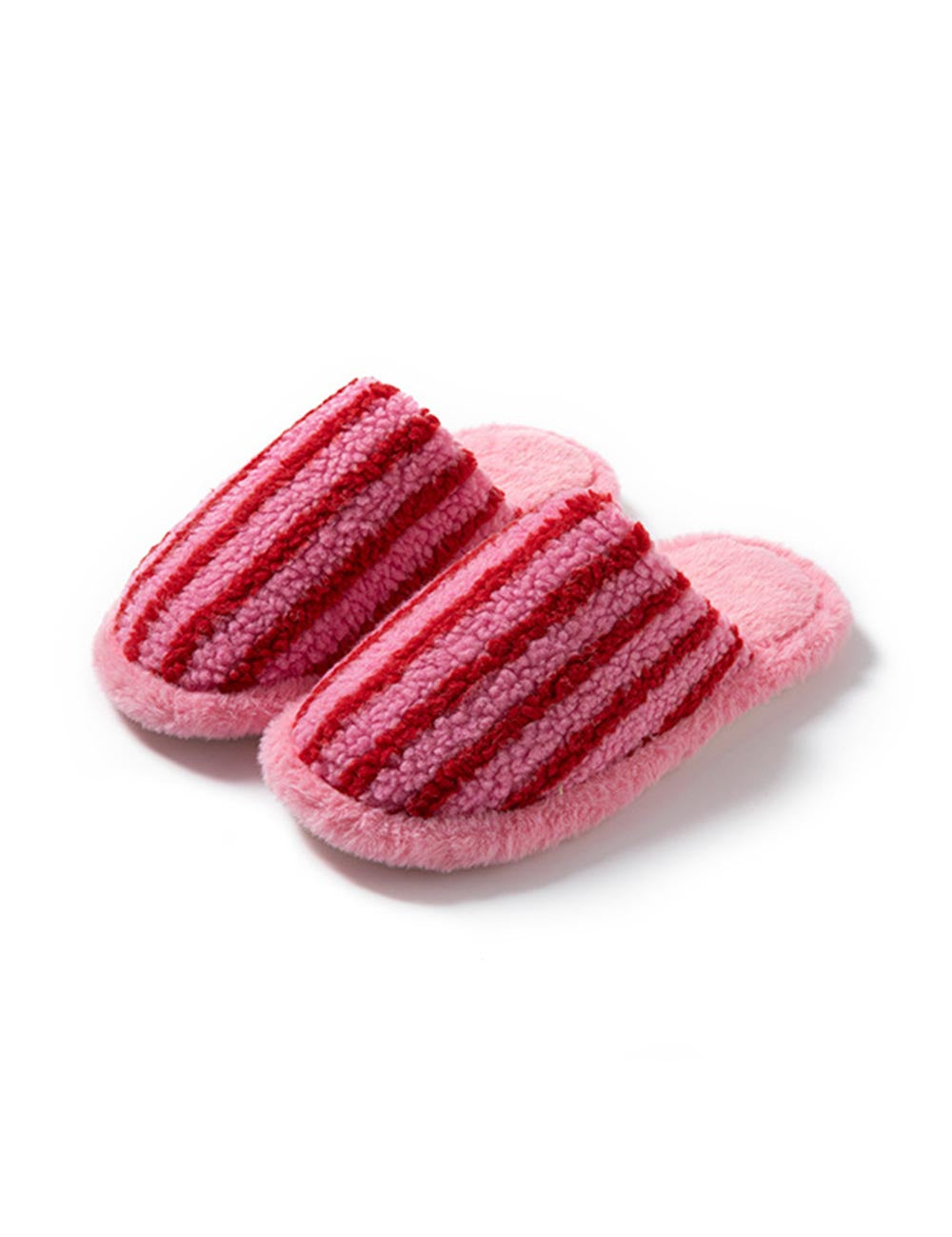 Striped Color Block Plush Soft Slippers DP25G479