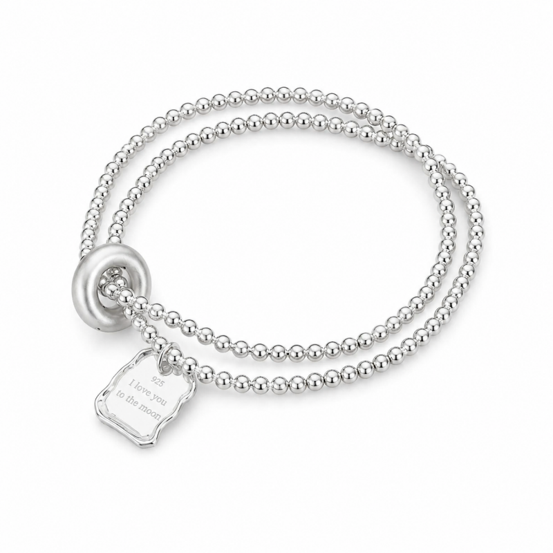 Trendy Double Layered Irregular Beaded Chain Bracelet 6W6JBR345