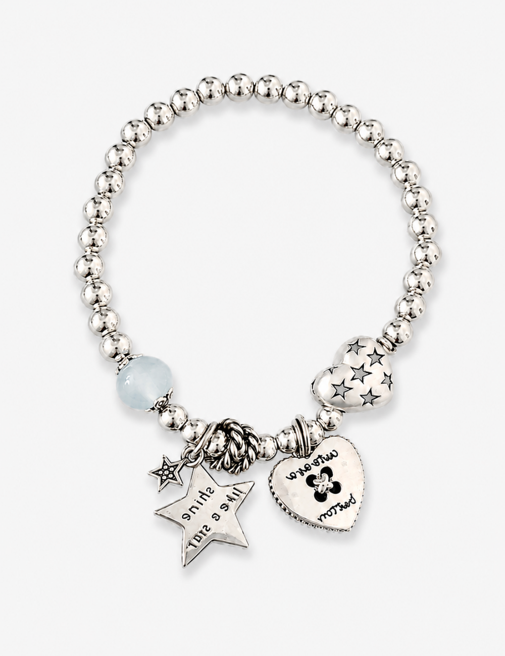 Heart Star Charm Bracelet - DippedShop Wholesale - #4531