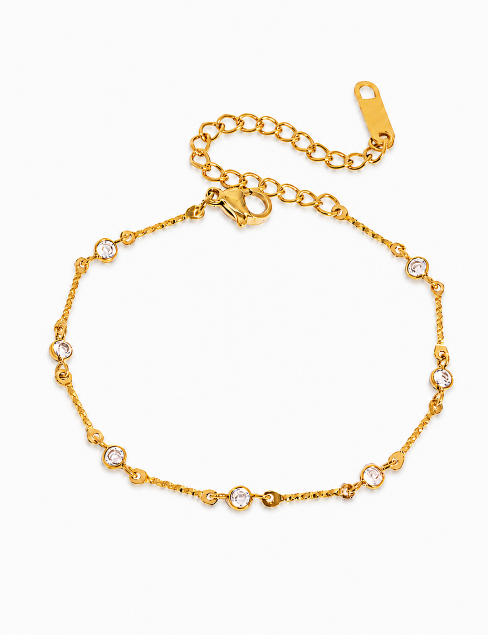 Cubic Zirconia Chain Bracelet - DippedShop Wholesale - #2819