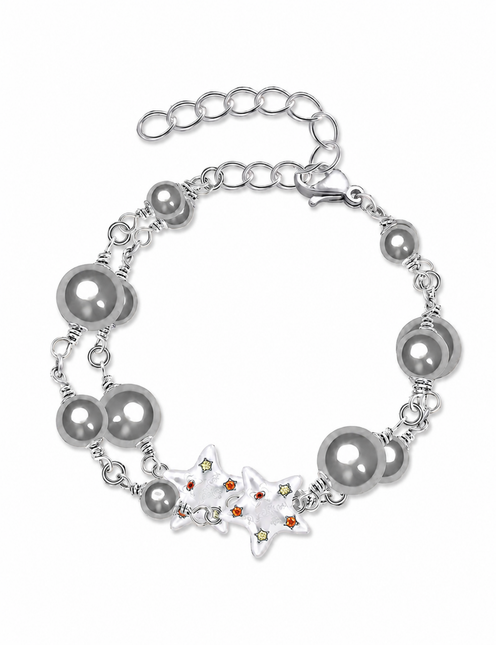 Double Layered Star Charm Bracelet - DippedShop Wholesale - #4963