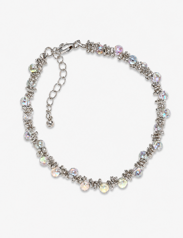 Danity Transparent Bead Silver Bead Chain Bracelet 6W6JBR336