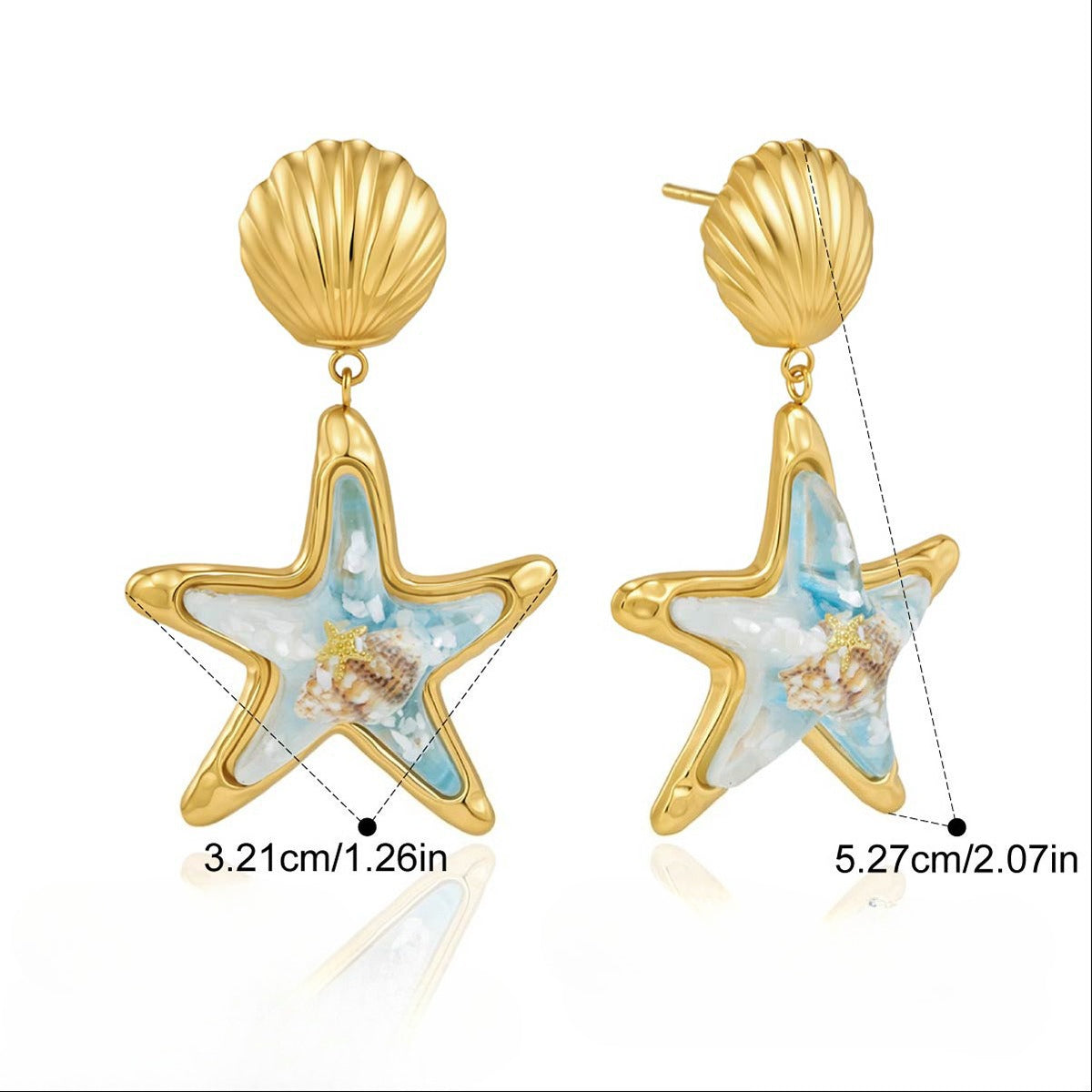 Trendy Gold Plated Starfish Mo - DippedShop Wholesale - #7299