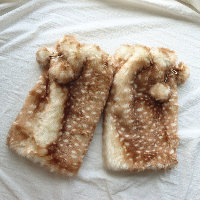 Fuzzy Plush Winter Gloves - DippedShop Wholesale - #5283