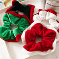 Christmas Color Block Soft Velvet Hair Scrunchie 6W6HSR437