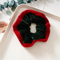 Christmas Color Block Soft Velvet Hair Scrunchie 6W6HSR437