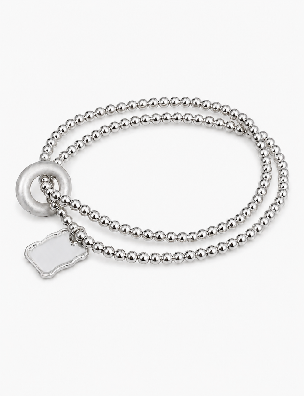 Double Layered Beaded Chain Bracelet - DippedShop Wholesale - #5971