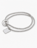 Trendy Double Layered Irregular Beaded Chain Bracelet 6W6JBR345