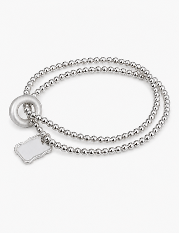 Trendy Double Layered Irregular Beaded Chain Bracelet 6W6JBR345