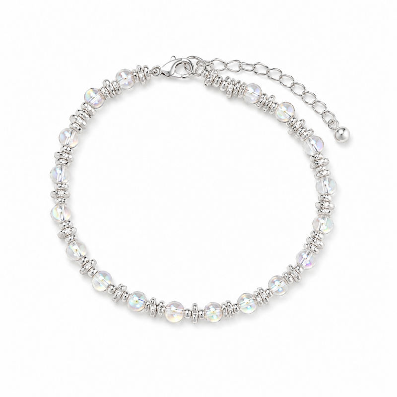 Danity Transparent Bead Silver Bead Chain Bracelet 6W6JBR336