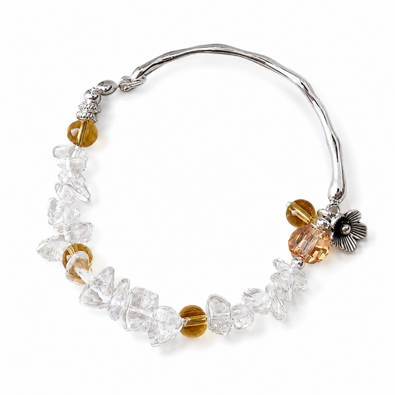 Trendy Irregular Crystal Beaded Link Chain Bracelet 6W6JBR337