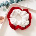Christmas Color Block Soft Velvet Hair Scrunchie 6W6HSR437