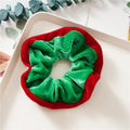 Christmas Color Block Soft Velvet Hair Scrunchie 6W6HSR437
