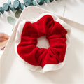 Christmas Color Block Soft Velvet Hair Scrunchie 6W6HSR437
