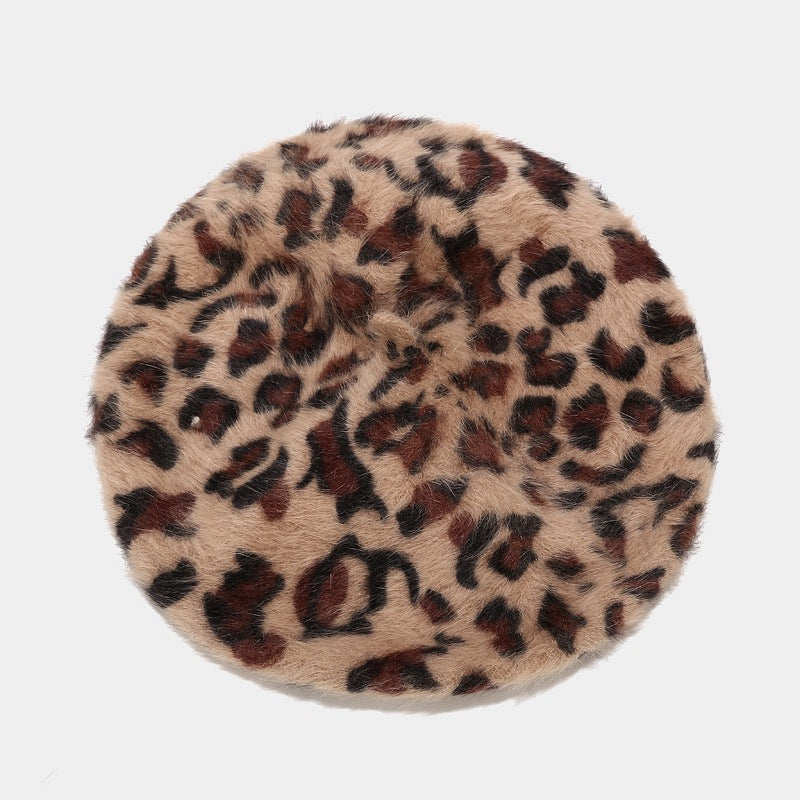 Leopard Print Beret Hat - DippedShop Wholesale - #7475