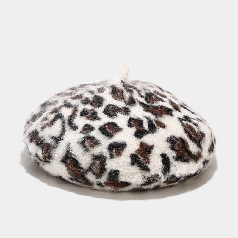 Leopard Print Beret Hat - DippedShop Wholesale - #6403