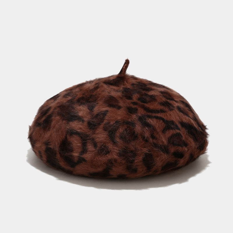 Leopard Print Beret Hat - DippedShop Wholesale - #1939