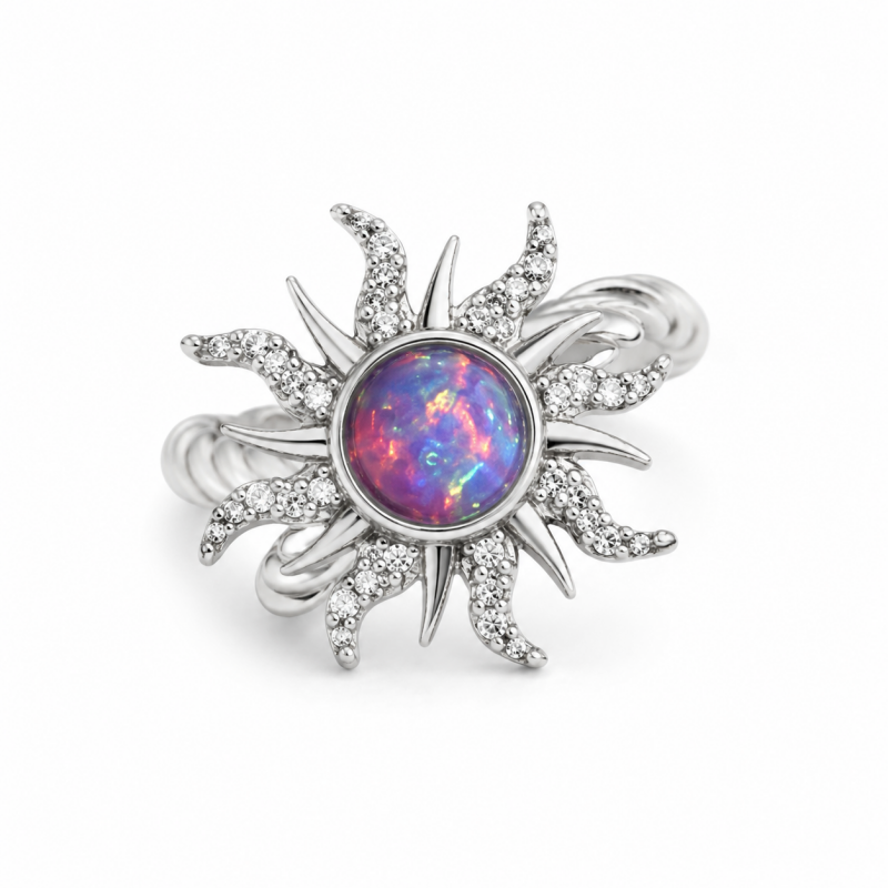 Vintage Gold Plated Zirconia Sunburst Charm Bracelet 6W6JBR333