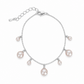 Retro Pearl Cubic Zironia Beaded Chain Bracelet 6W6JBR344
