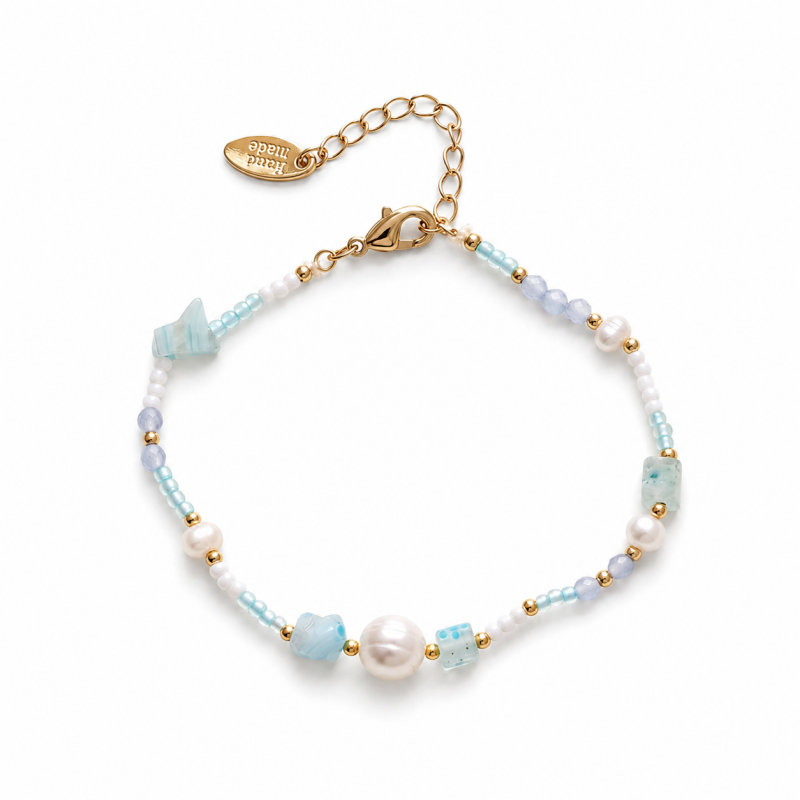 Pearl Flower Charm Bracelet - DippedShop Wholesale - #4723