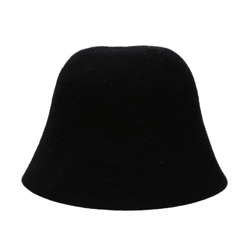 Minimalist Solid Color Wool Bucket Hat 6W6HAT673