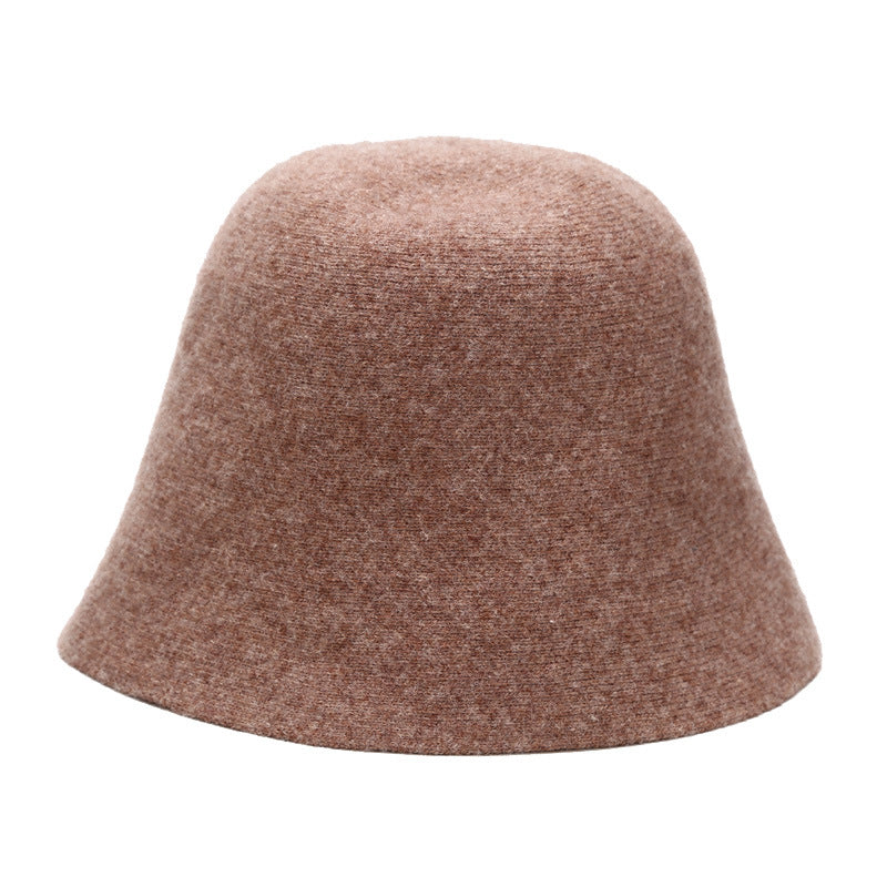 Minimalist Solid Color Wool Bucket Hat 6W6HAT673