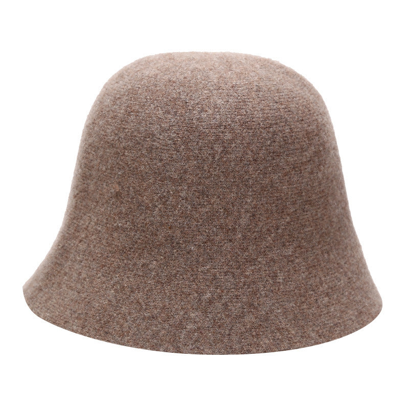 Minimalist Solid Color Wool Bucket Hat 6W6HAT673