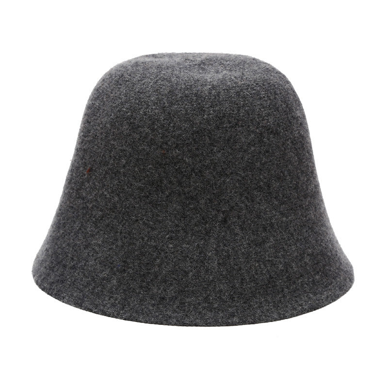 Minimalist Solid Color Wool Bucket Hat 6W6HAT673