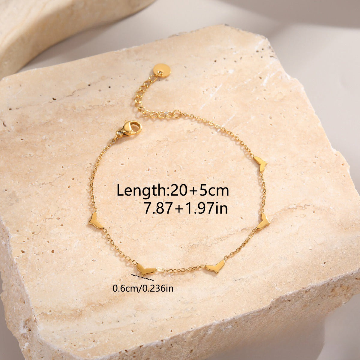 Trendy Gold Plated Fishbone Chain Anklets 8ZA6JAB30L