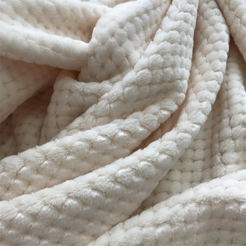 Pineapple Grid Coral Fleece Blanket - DippedShop Wholesale - #9955