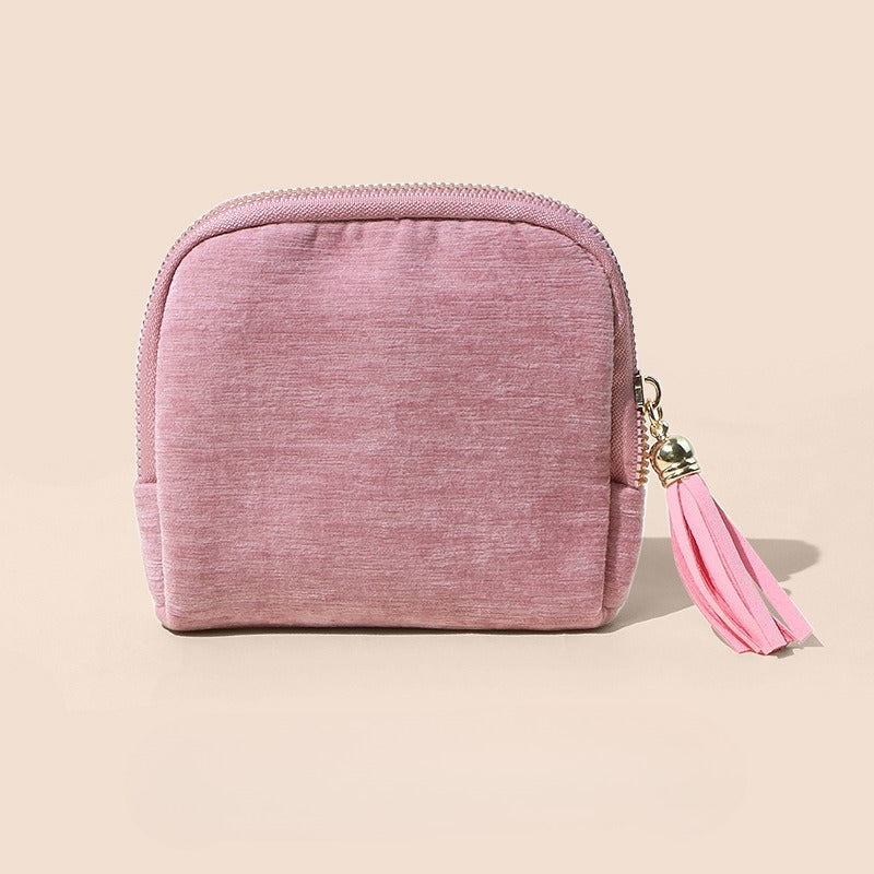 Solid Color Square Shape Tassel Jewelry Organizer Bag 8CW6BOB296L