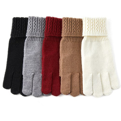 Solid Color Split Finger Simple Knit Glove DPG2801