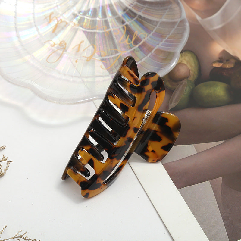 Vintage Tortoiseshell Leopard Acetate Hair Claw 8AS6HCP261T