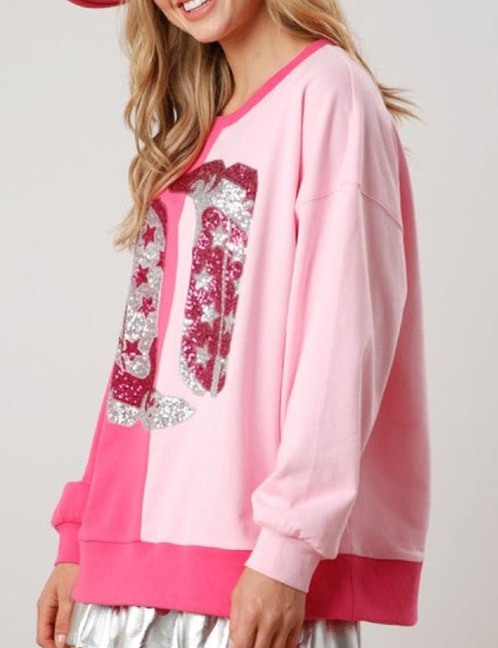 Color Block Sequin Sweatshirt - DippedShop Wholesale - #7731
