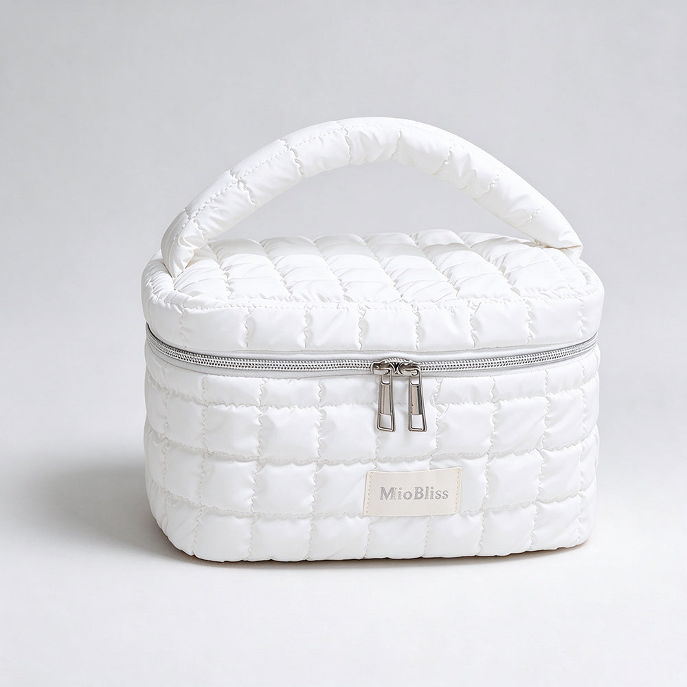 Minimalist Solid Color Quilt Shell Cosmetic Bag 6C5CO271