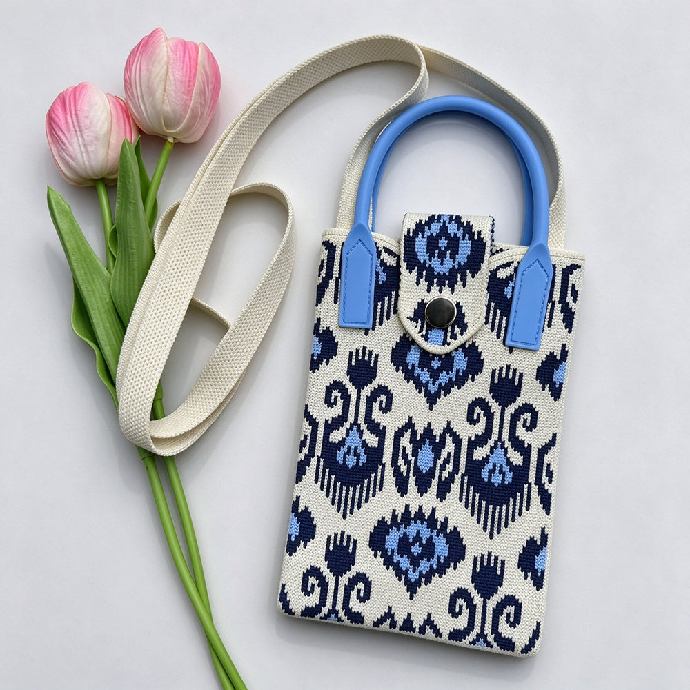 Boho Color Contrast Knit Crossbody - DippedShop Wholesale - #3651