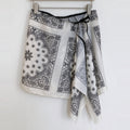 Retro Floral Print Asymmetrical Tie Waist Hip Scarf 6W1SL44