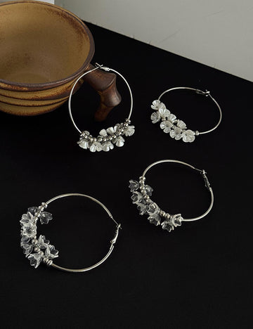 Acrylic Floral Simple Sweet Hoop Earrings DP25F471
