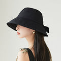 Minimalist Solid Color Bow Knot Bucket Hat 8BK6HAT162T