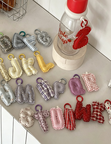 Stylish Floral Print Letters Shape Bag Charm 6W10BBC424