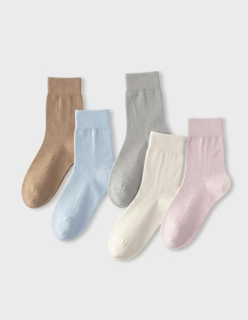 Solid Cotton Crew Socks - DippedShop Wholesale - #4739