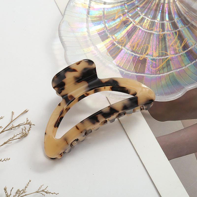 Vintage Tortoiseshell Leopard Acetate Hair Claw 8AS6HCP261T