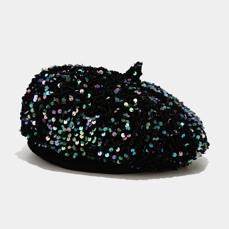 Glitter Sequin Beret Hat - DippedShop Wholesale - #1139