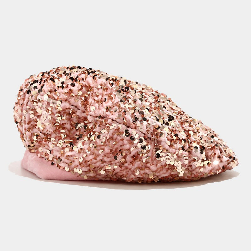Glitter Sequin Beret Hat - DippedShop Wholesale - #0515