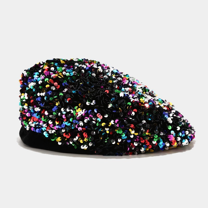 Glitter Sequin Beret Hat - DippedShop Wholesale - #3283