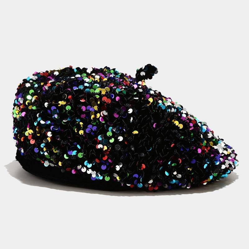 Glitter Sequin Beret Hat - DippedShop Wholesale - #3907