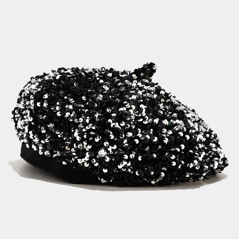Glitter Sequin Beret Hat - DippedShop Wholesale - #5603