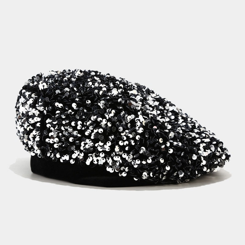 Glitter Sequin Beret Hat - DippedShop Wholesale - #4979