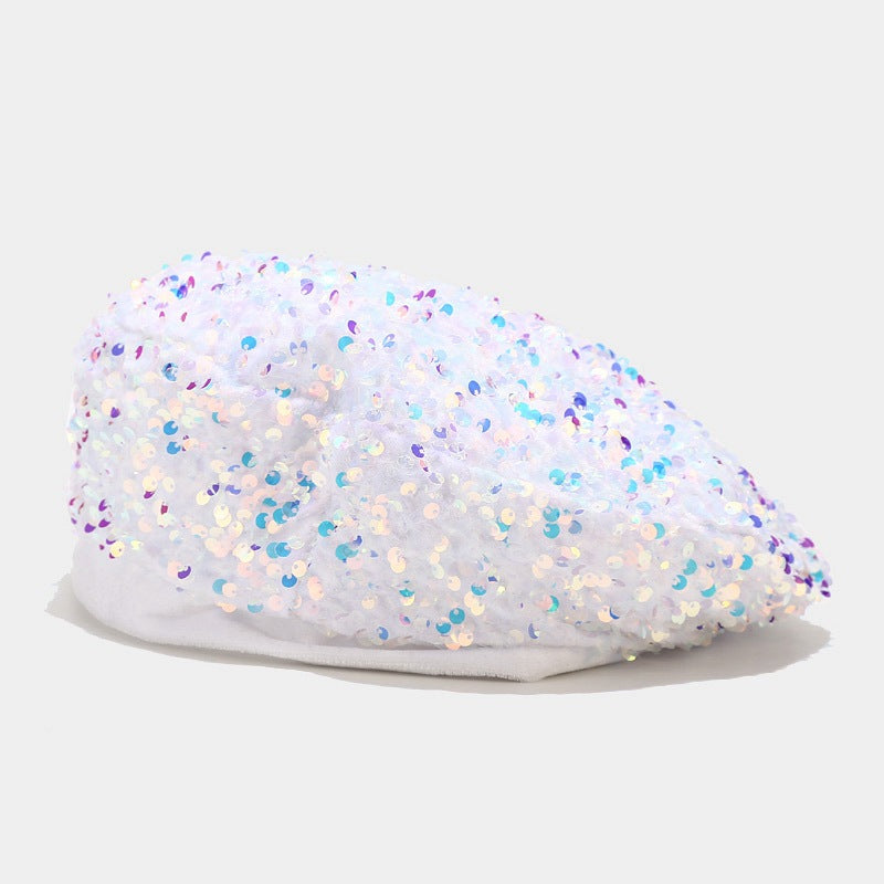 Glitter Sequin Beret Hat - DippedShop Wholesale - #9443