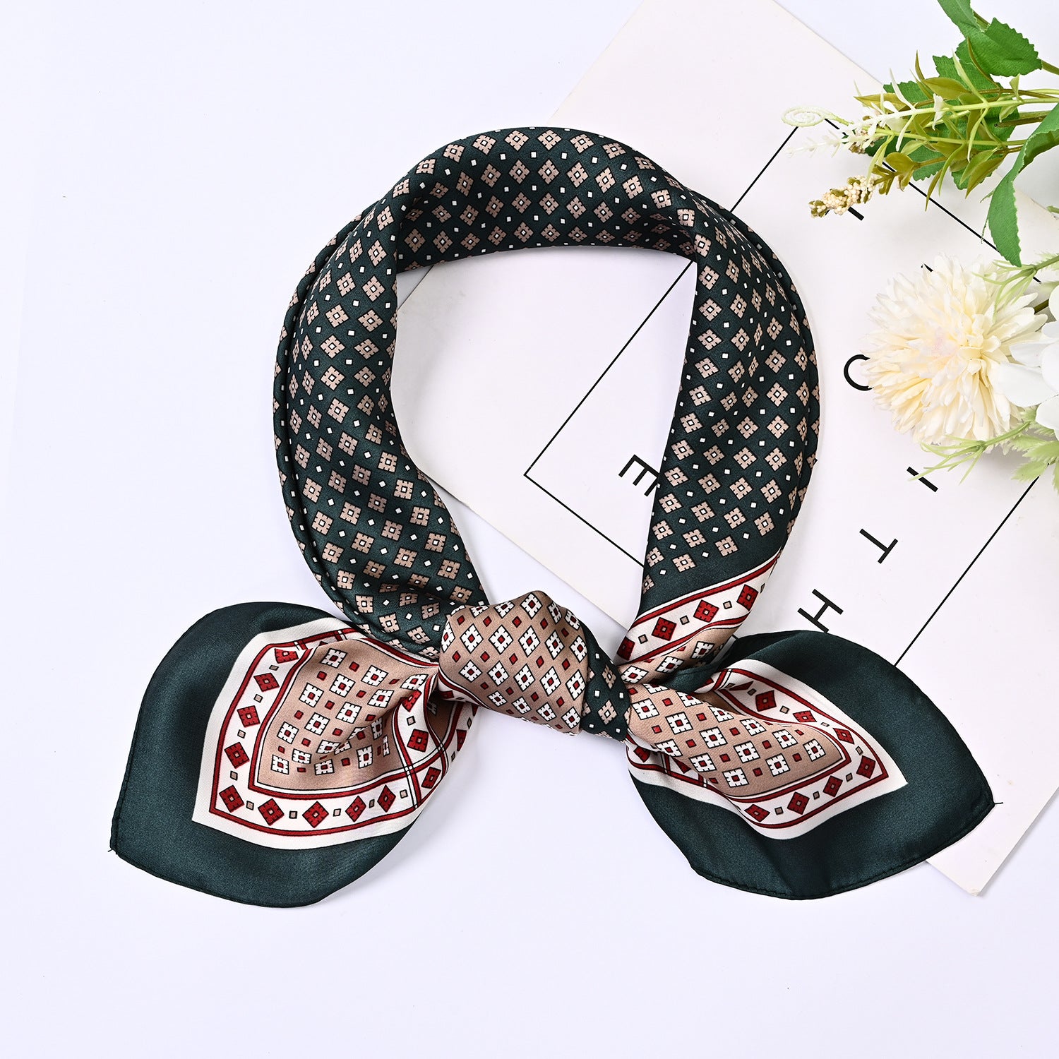 Vintage Geometry Print Silk Scarf 6W6NSI217